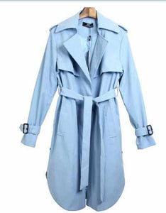 JAZZEVAR new spring autumn fashion Casual women's khaki Trench Coat long Outerwear loose clothes for lady with belt