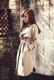 JAZZEVAR new spring autumn fashion Casual women's khaki Trench Coat long Outerwear loose clothes for lady with belt